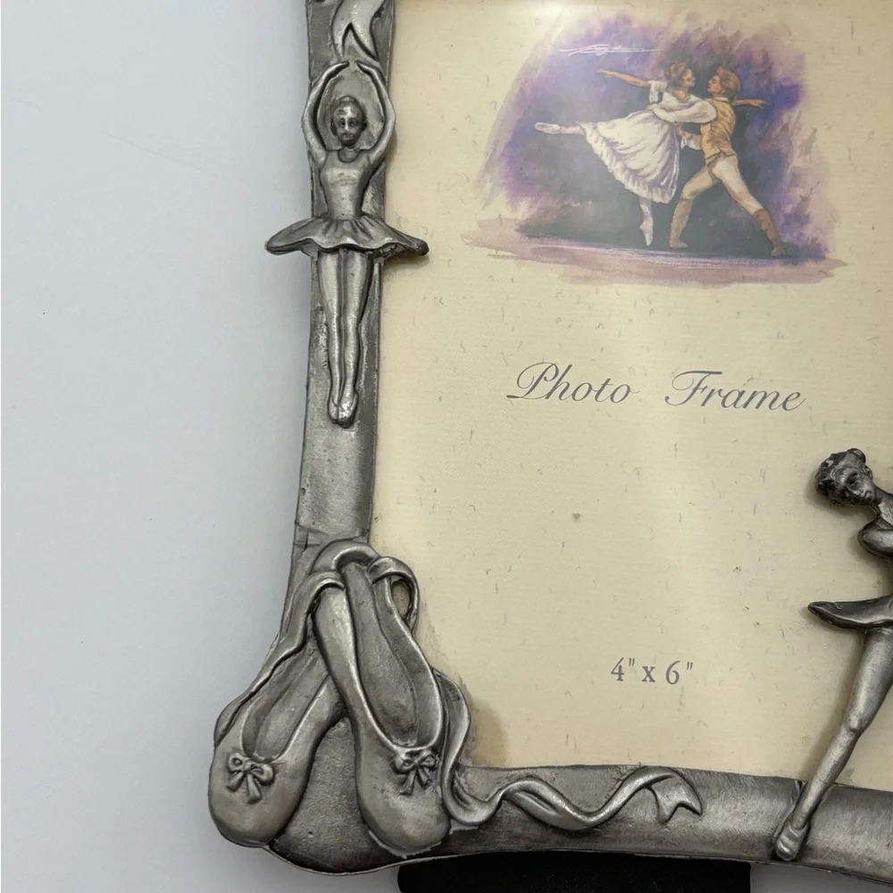 Vintage Pewter Ballet Dancer Photo Frame - 4x6 Photos - Two Available